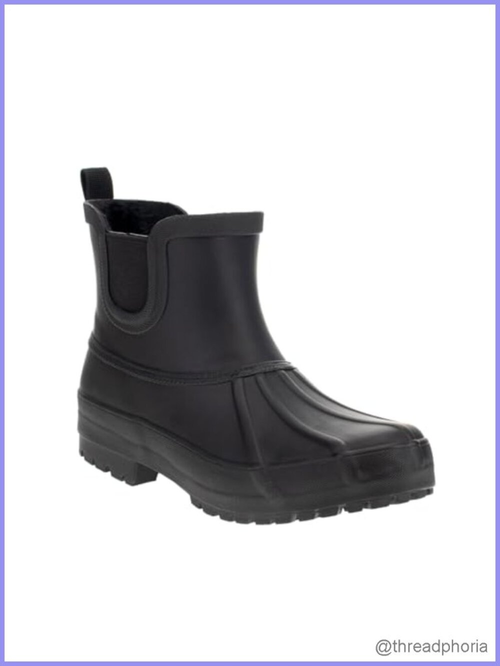 Waterproof Duck Chelsea Rain Boot Lined Memory Foam Non-Slip